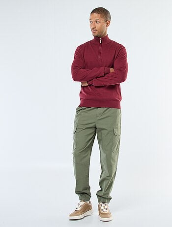 Pullover a collo alto con zip in maglia