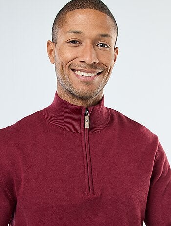 Pullover a collo alto con zip in maglia