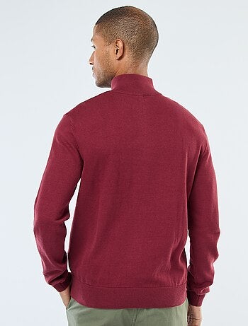 Pullover a collo alto con zip in maglia