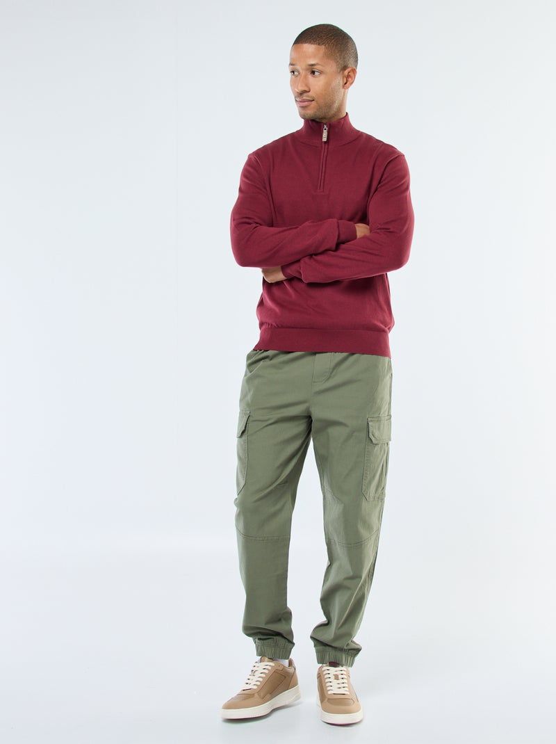 Pullover collo a camionista in maglia Rosso - Kiabi