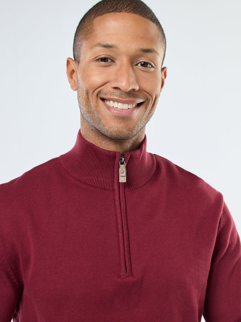 Pullover collo a camionista in maglia Rosso - Kiabi