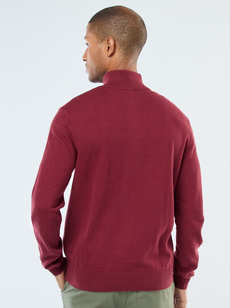 Pullover collo a camionista in maglia Rosso - Kiabi