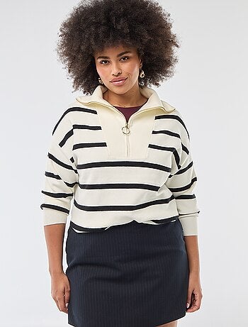 Pullover collo a lupetto con zip