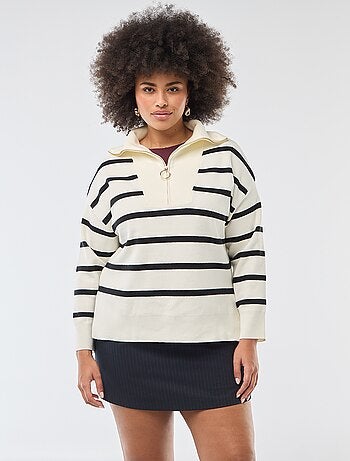 Pullover collo a lupetto con zip