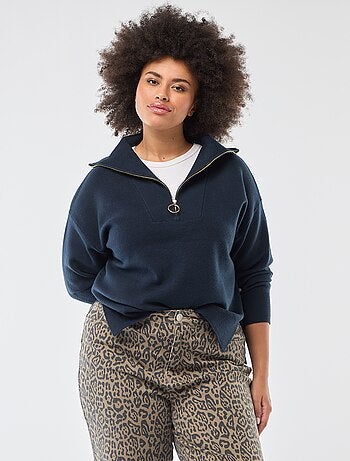 Pullover collo a lupetto con zip