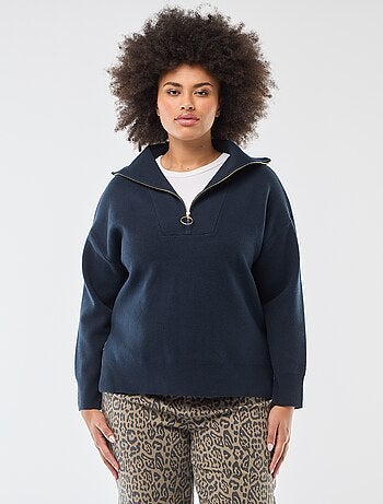 Pullover collo a lupetto con zip