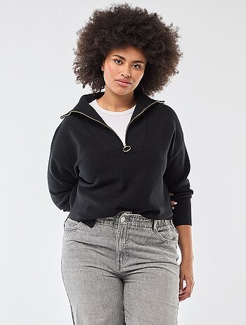 Pullover collo a lupetto con zip
