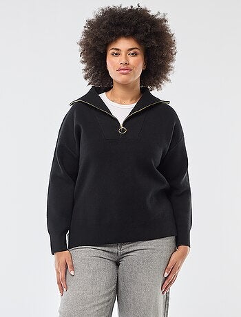 Pullover collo a lupetto con zip