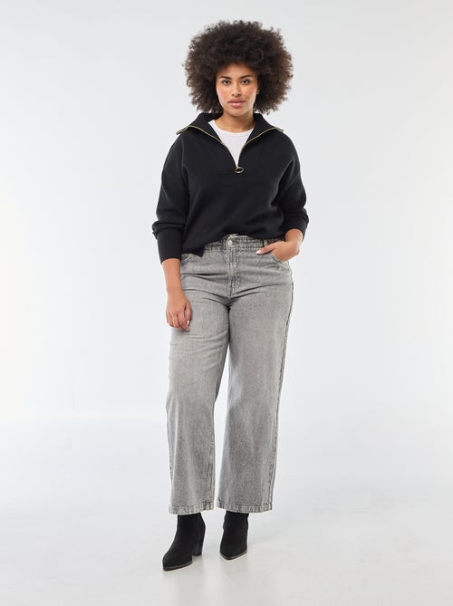 Pullover collo a lupetto con zip - Kiabi