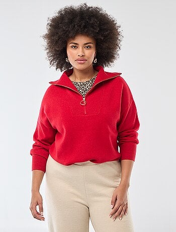 Pullover collo a lupetto con zip