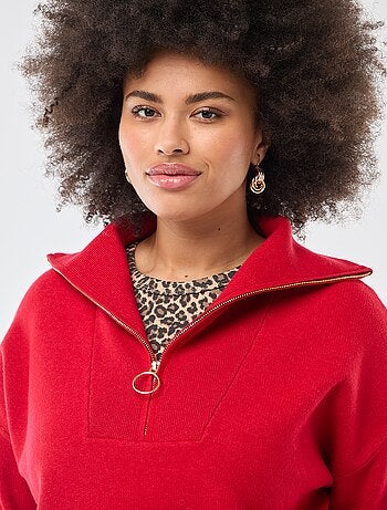 Pullover collo a lupetto con zip