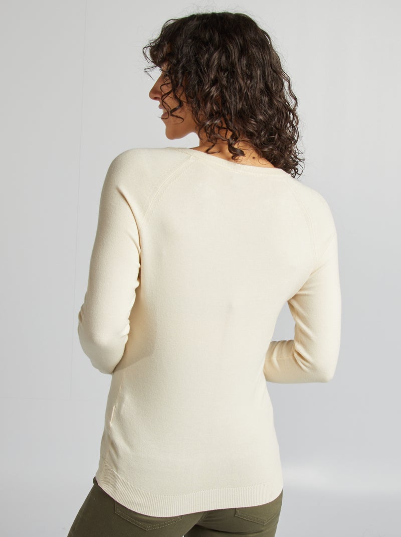 Pullover con apertura con zip da allattamento apertura con zip beige - Kiabi