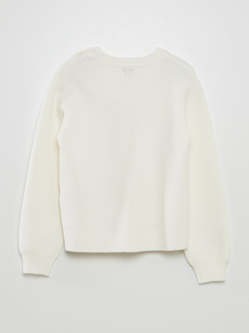 Pullover con bottoni alla marinara BIANCO - Kiabi