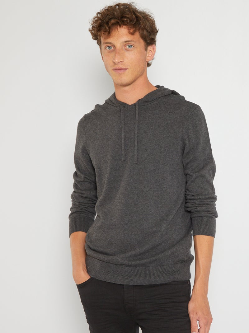 Pullover con cappuccio GRIGIO - Kiabi