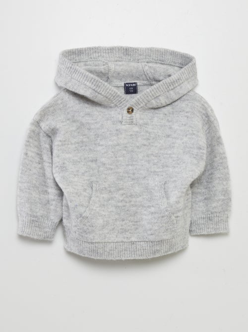 Pullover con cappuccio in misto lana - Kiabi