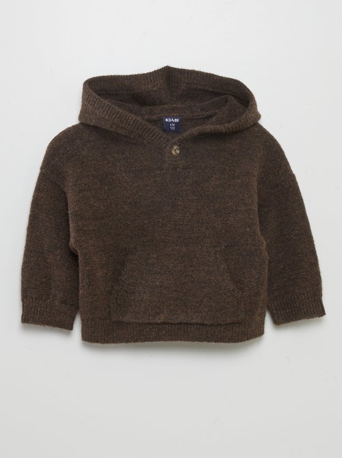 Pullover con cappuccio in misto lana - Kiabi