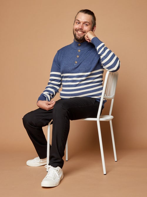 Pullover con collo alto con zip alla marinara - So Easy - Kiabi