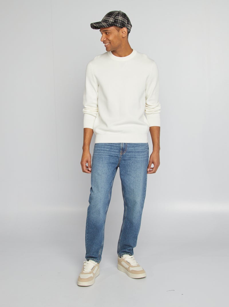 Pullover con collo in maglina BIANCO - Kiabi