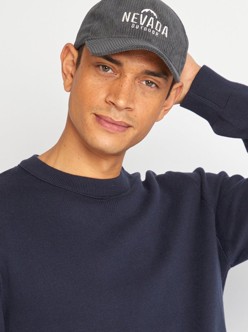 Pullover con collo in maglina blu - Kiabi