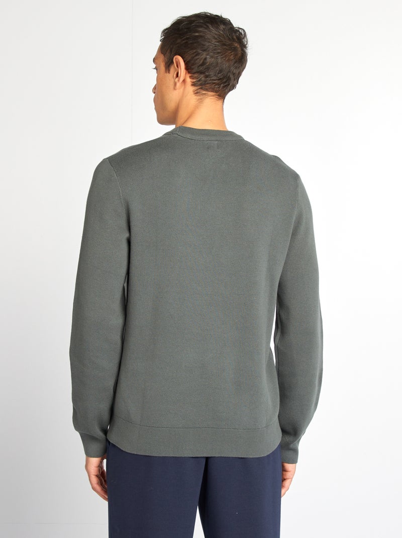 Pullover con collo in maglina KAKI - Kiabi