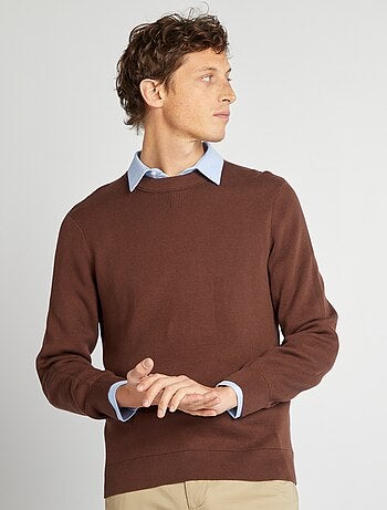 Pullover con collo in maglina
