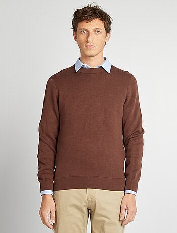 Pullover con collo in maglina