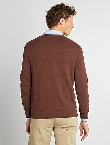 Pullover con collo in maglina