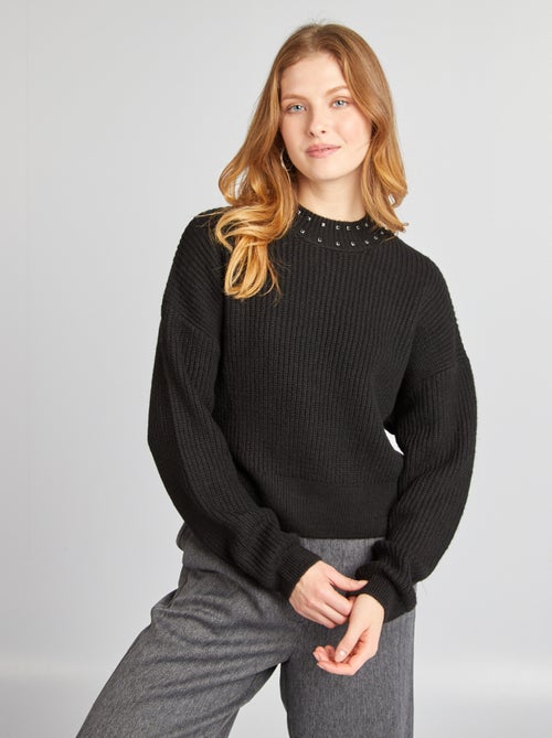 Pullover con gioiello sul collo - Kiabi