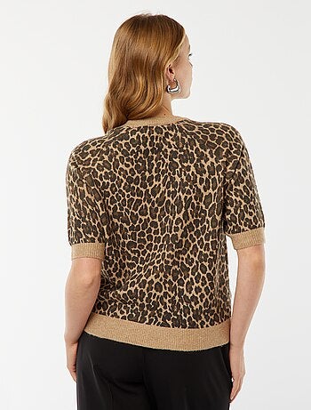 Pullover con maniche 3/4 lavorato a maglia