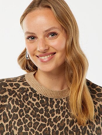 Pullover con maniche 3/4 lavorato a maglia