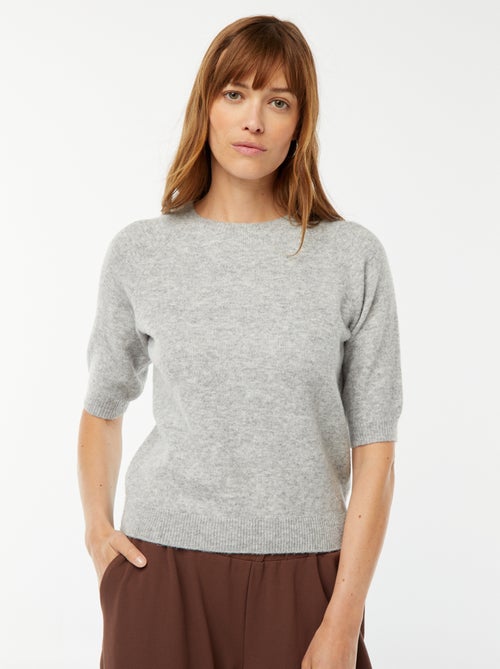 Pullover con maniche 3/4 lavorato a maglia - Kiabi