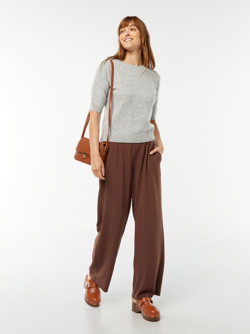Pullover con maniche 3/4 lavorato a maglia - Kiabi