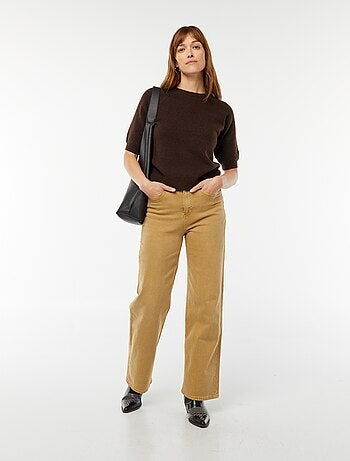 Pullover con maniche 3/4 lavorato a maglia