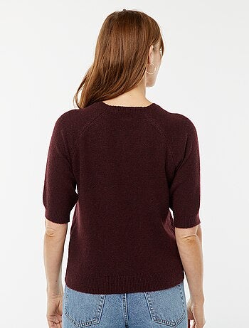 Pullover con maniche 3/4 lavorato a maglia
