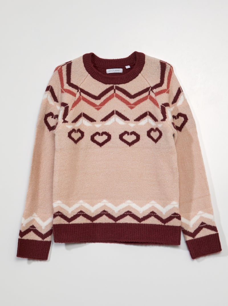 Pullover con motivo jacquard ROSA - Kiabi
