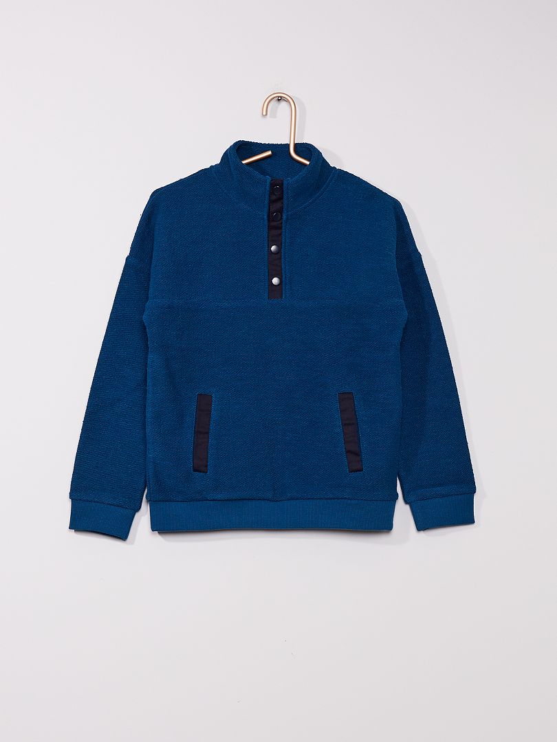 Pullover con zip blu - Kiabi