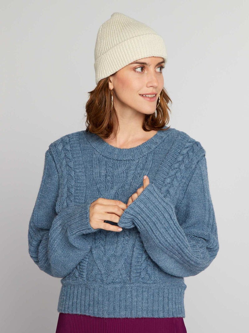Pullover corto in maglia BLU - Kiabi