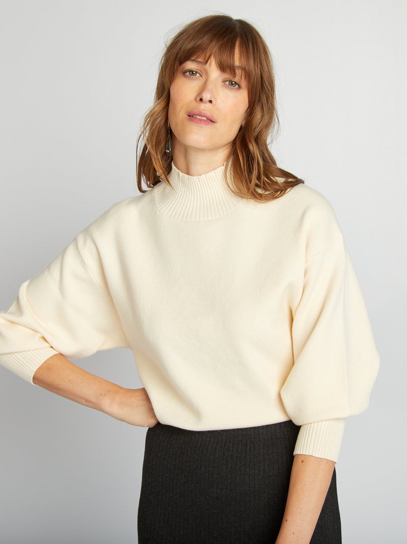 Pullover crop top ampio BEIGE - Kiabi