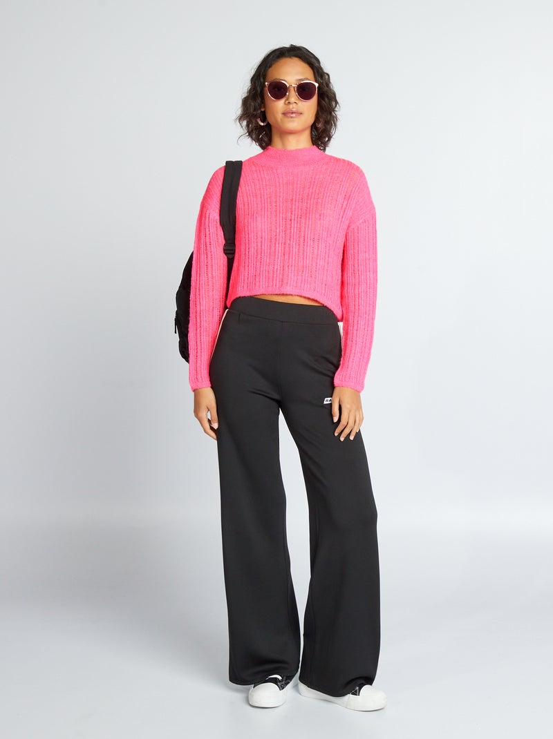 Pullover crop top in maglina ROSA - Kiabi