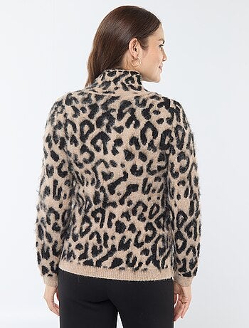 Pullover da allattamento con stampa leopardata
