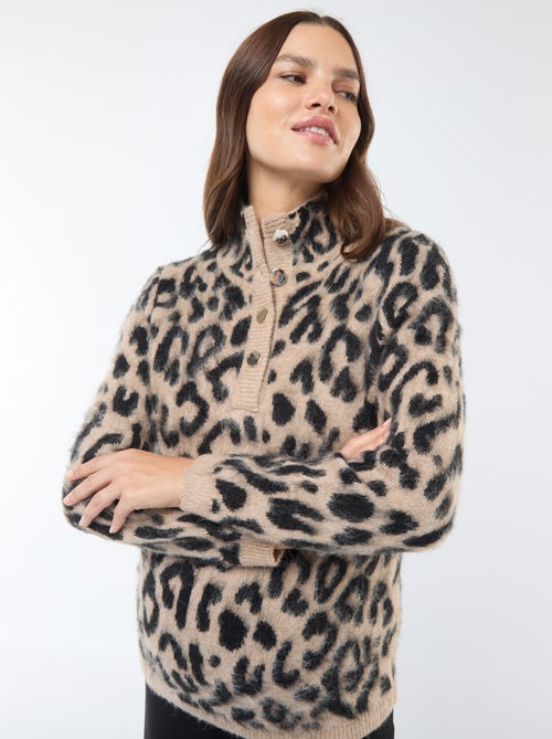 Pullover da allattamento con stampa leopardata - Kiabi