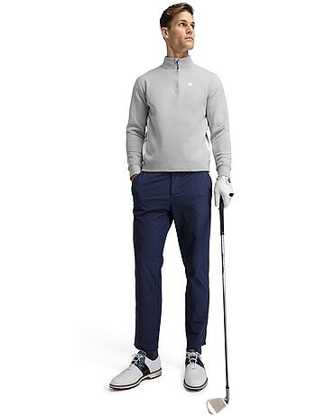 Pullover da golf da uomo con cerniera zip a 1/4 golf uomo divot gray