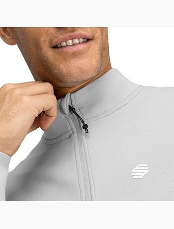 Pullover da golf da uomo con cerniera zip a 1/4 golf uomo divot gray