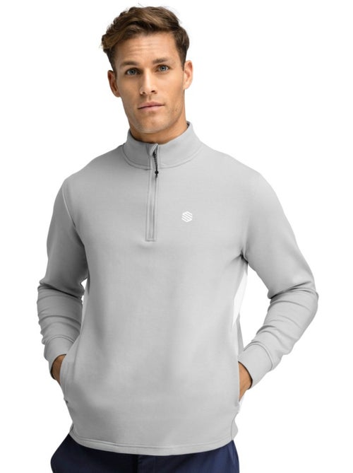 Pullover da golf da uomo con cerniera zip a 1/4 golf uomo divot gray - Kiabi