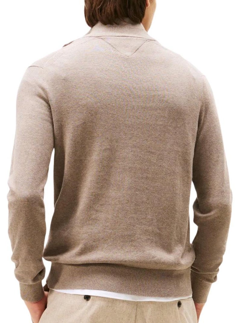 Pullover da Uomo Tommy Hilfiger Pima Cotone Marrone cappuccino - Kiabi