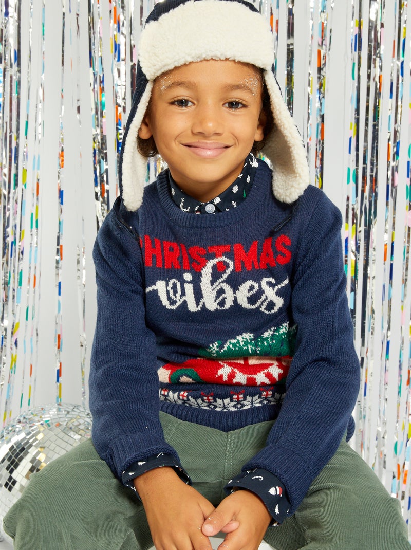 Pullover di Natale in maglia BLU - Kiabi