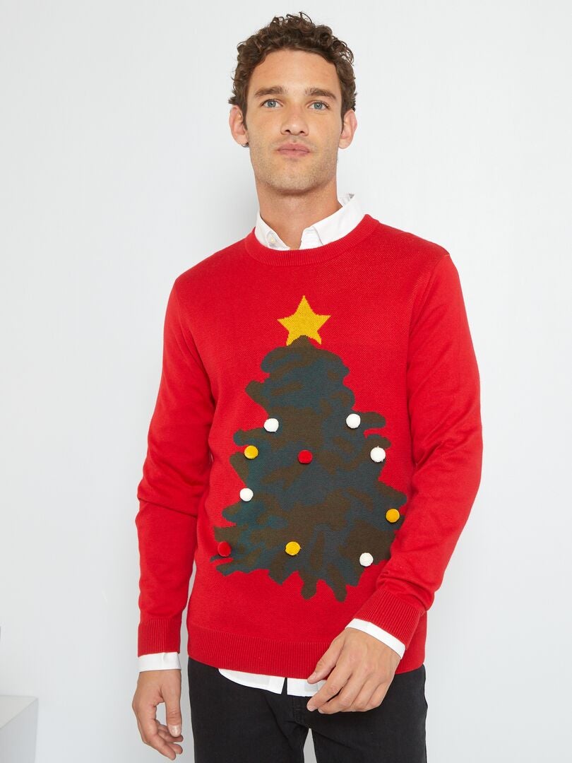 Pullover di Natale 'Produkt' in maglia rosso - Kiabi