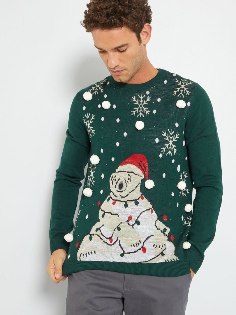 Pullover di Natale 'Produkt' in maglia VERDE - Kiabi