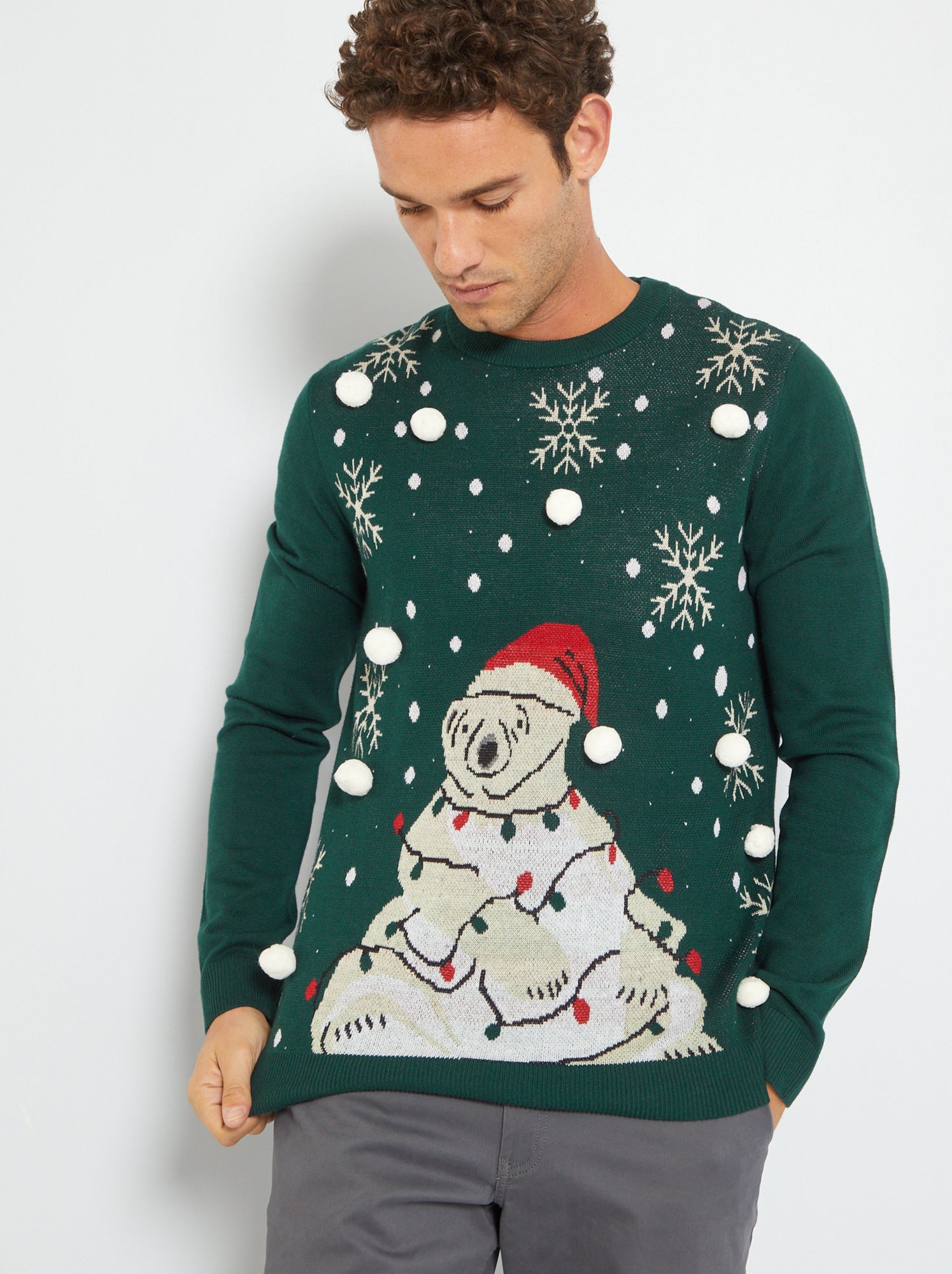 Pullover di Natale Produkt in maglia VERDE Kiabi 27.00
