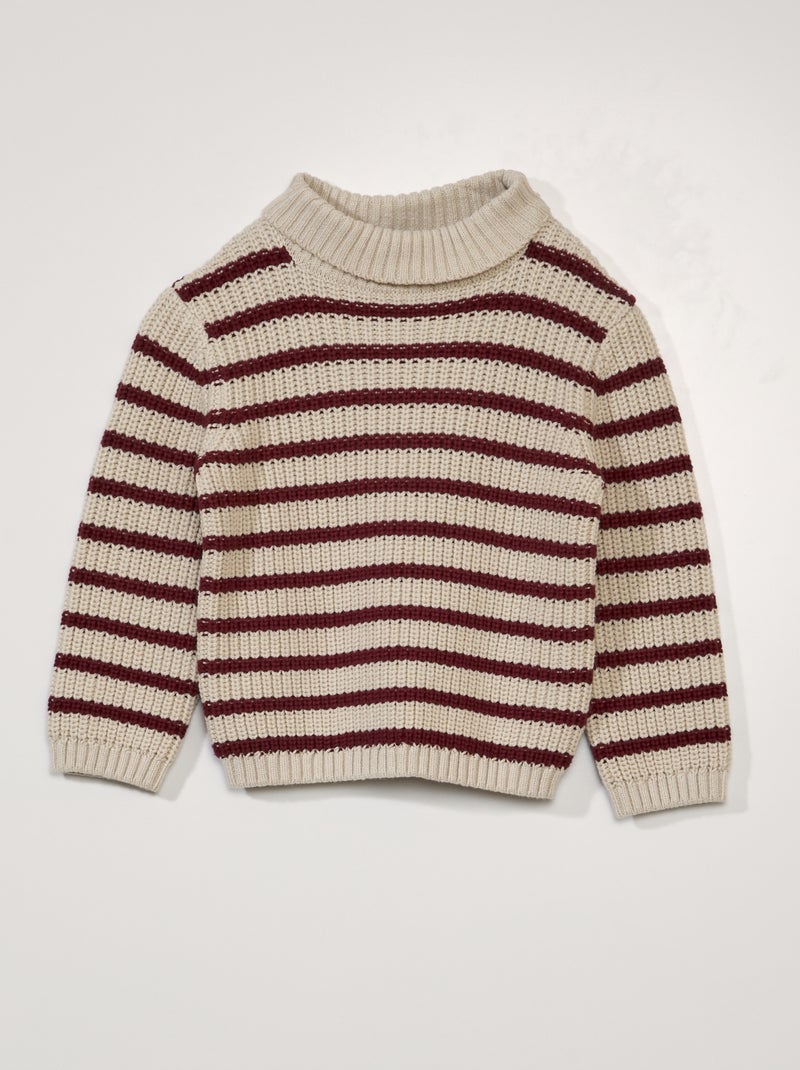 Pullover dolcevita alla marinara BEIGE - Kiabi